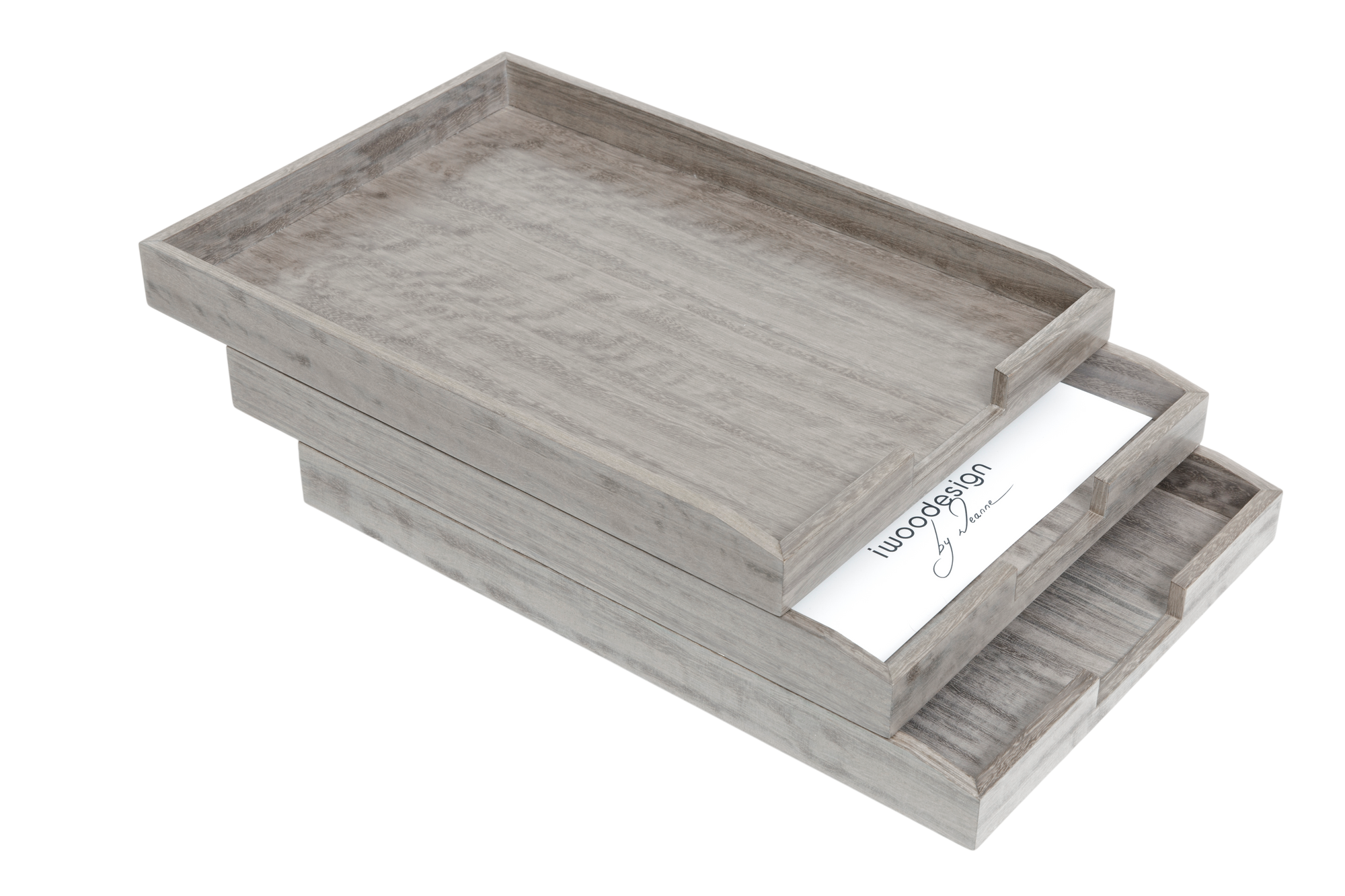 Stackable Letter Trays - Sterling Grey