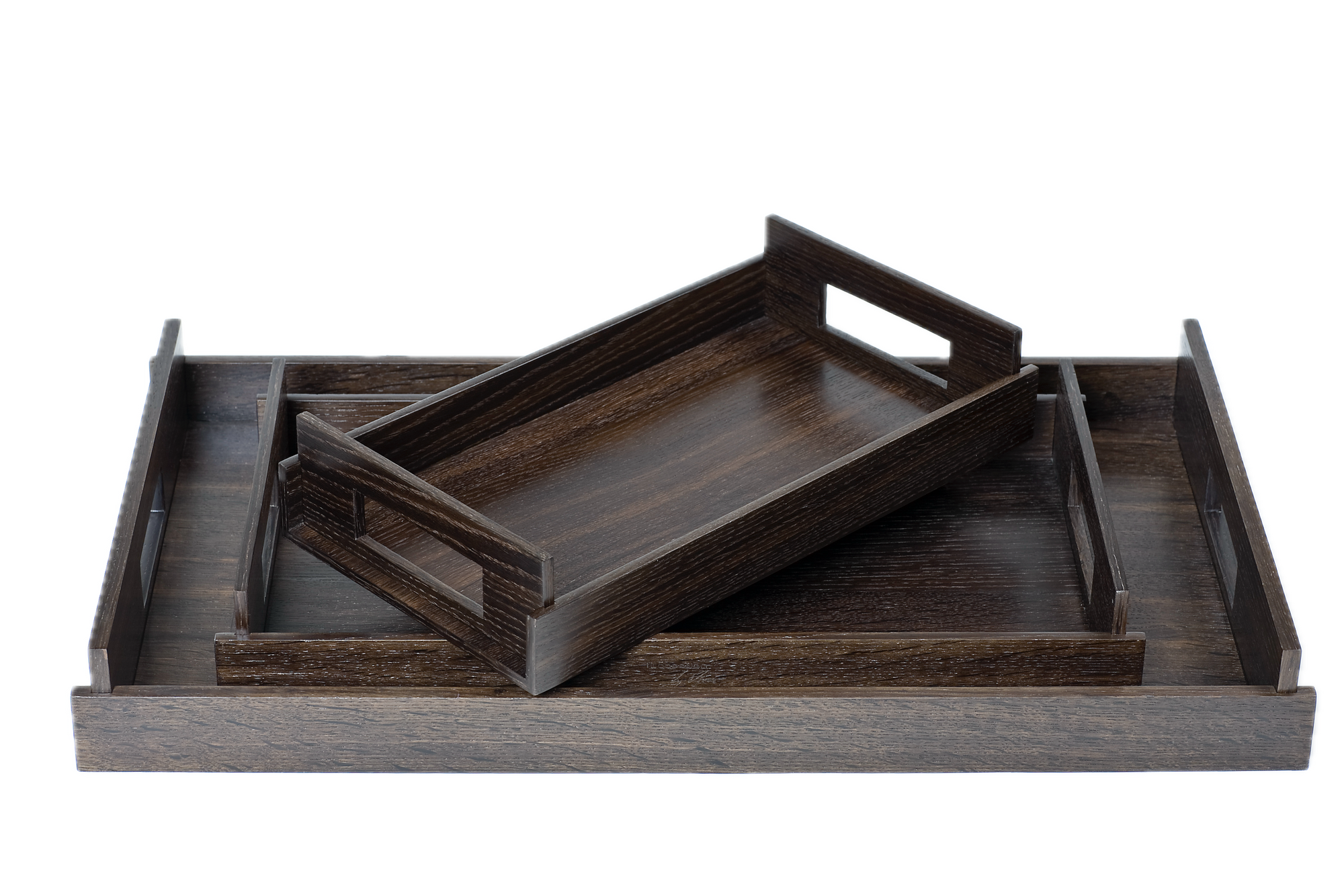 MEDIUM Wood Trays - Smoked Oak