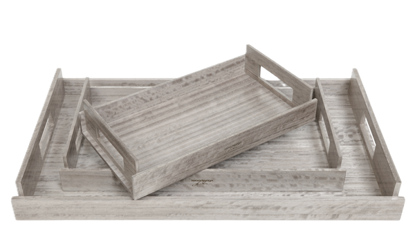 LARGE Wood Trays - Sterling Grey