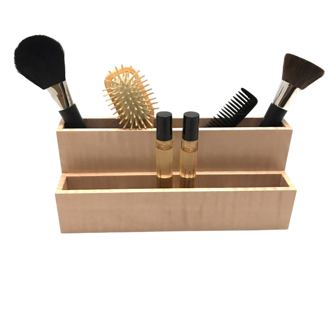 Bathroom Organiser - Blush Curly Maple