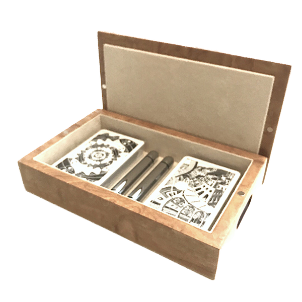 handcrafted tamo ash dominoes set rare wood luxury gift UK