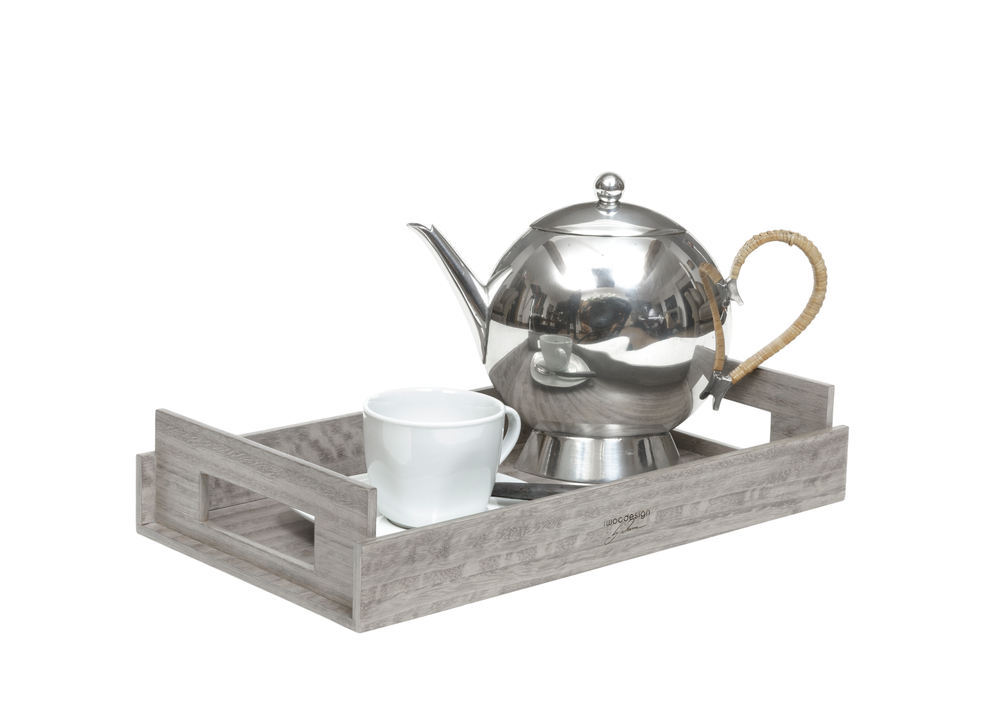 Nest of Wood Trays - Sterling Grey