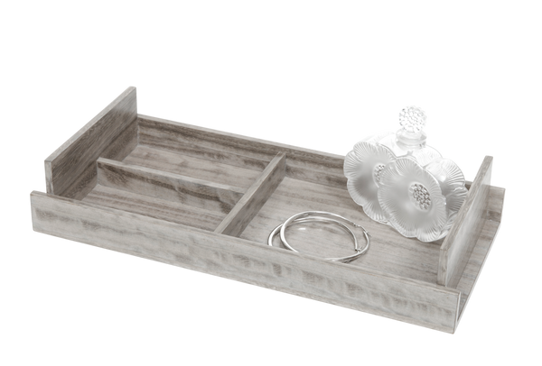 handcrafted grey figured eucalyptus coin tray rare wood luxury desk accessory UK