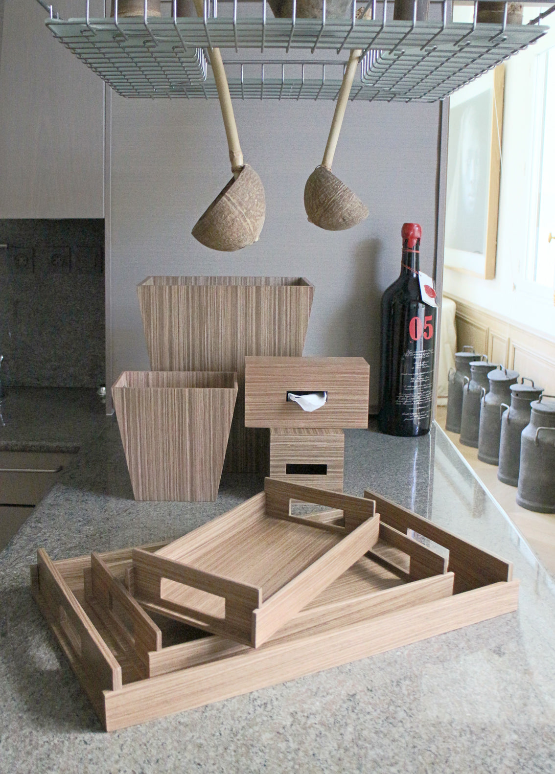 Kitchen Accessory Collections Warm Walnut Kitchen Accessories Set | iWoodesign