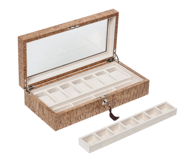 handcrafted japanese tamo ash watch box rare wood luxury gift UK
